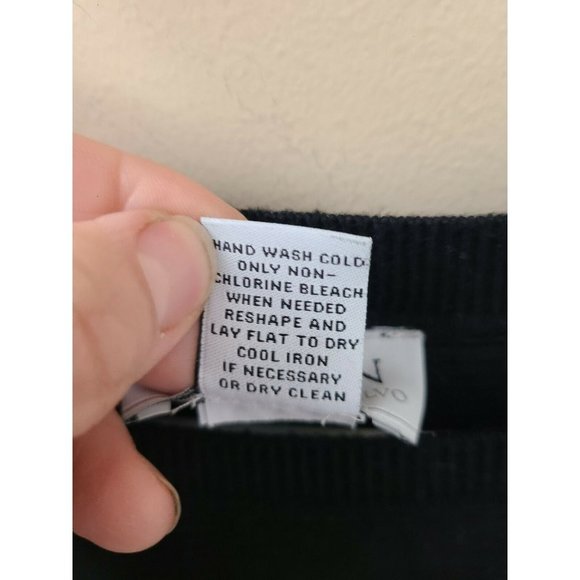 Carmen Marc Valvo Black Dolman Zipper Long Sleeve Pullover Womens Sweater Small - Picture 2 of 9